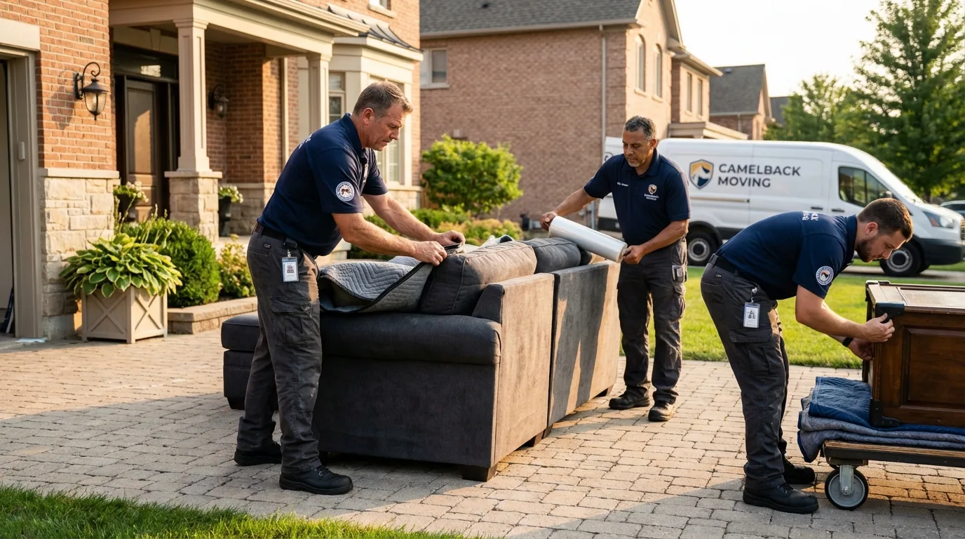 Large estate moving crew wrapping furniture in Port Arthur, TX