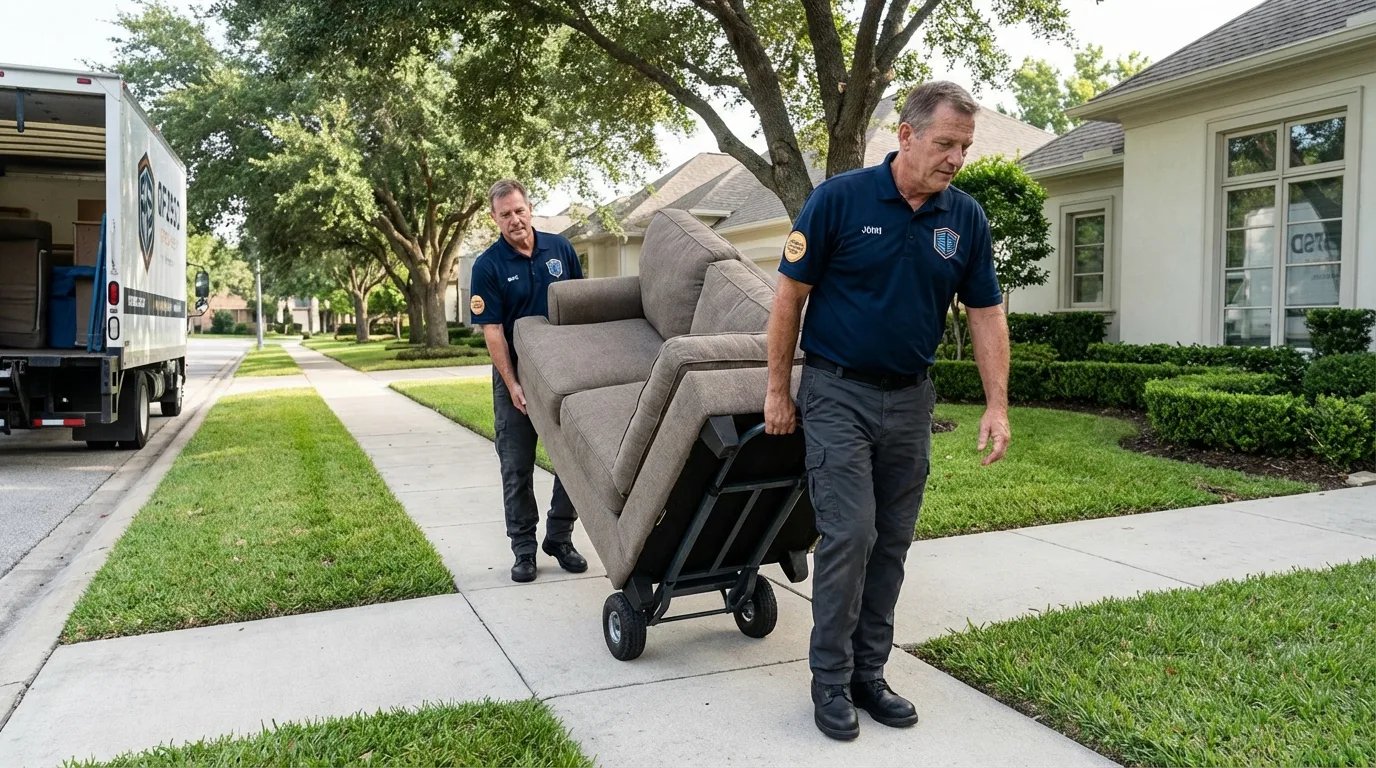 Local residential moving crew loading furniture in Port Arthur, TX